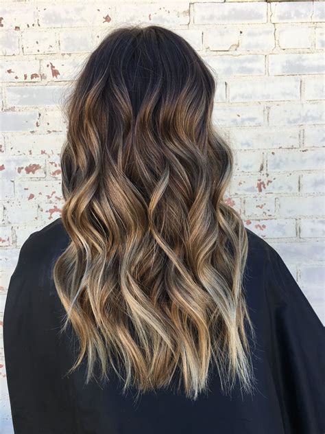 brunette balayage on brown hair|blonde balayage on brunette hair.